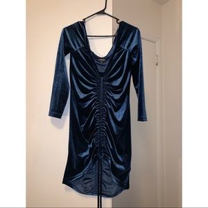 Blue Velvet Dress